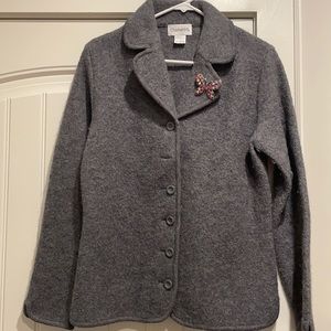 Long sleeved 100% boiled wool blazer
